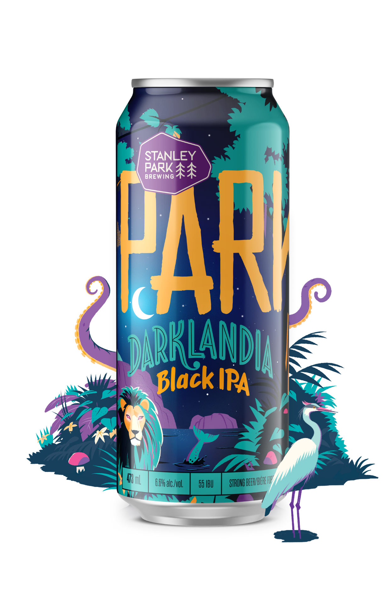 Darklandia Black IPA - PARKBEER 473ml Tall Can from Stanley Park Brewing (Vancouver Brewpub)