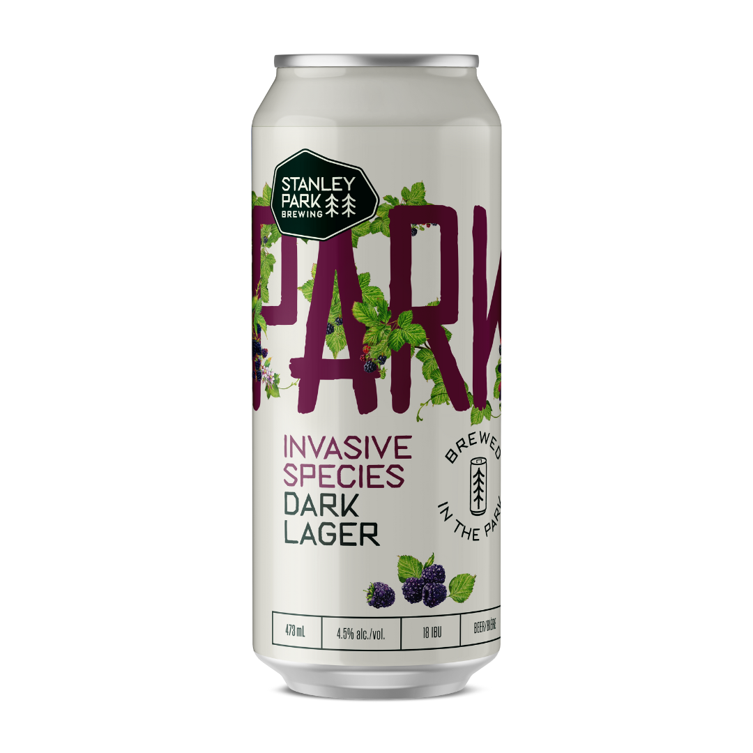 Invasive Species Dark Lager 4.6% ABV - PARKBEER 473ml Tall Can from Stanley Park Brewing (Vancouver Brewpub)