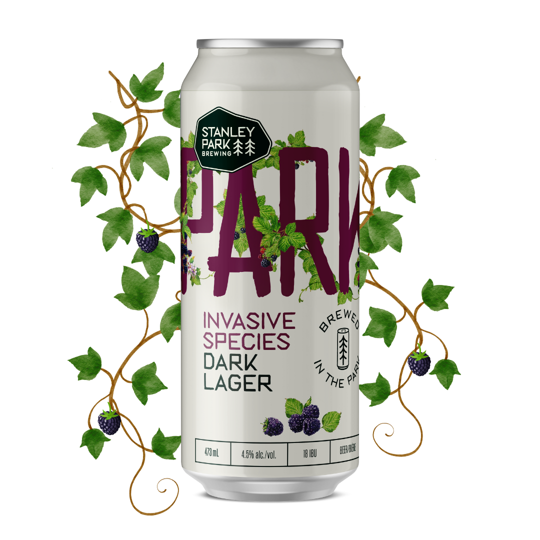 Invasive Species Dark Lager 4.6% ABV - PARKBEER 473ml Tall Can from Stanley Park Brewing (Vancouver Brewpub)