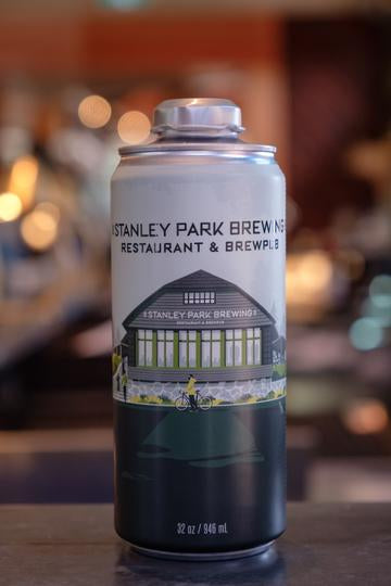 Greenskeeper's Session IPA Crowler 946mL from Stanley Park Brewing (Vancouver Brewpub)