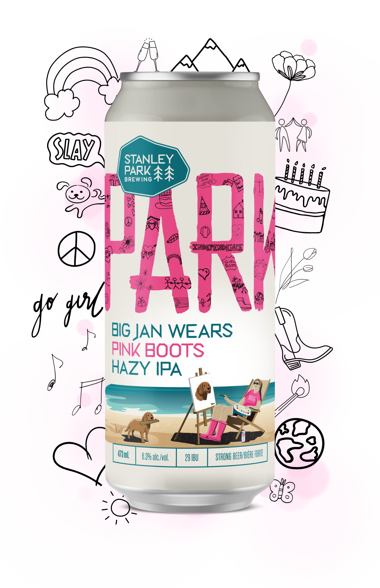 Big Jan Wears Pink Boots Hazy IPA 6.3% ABV  - PARKBEER 473ml Tall Can