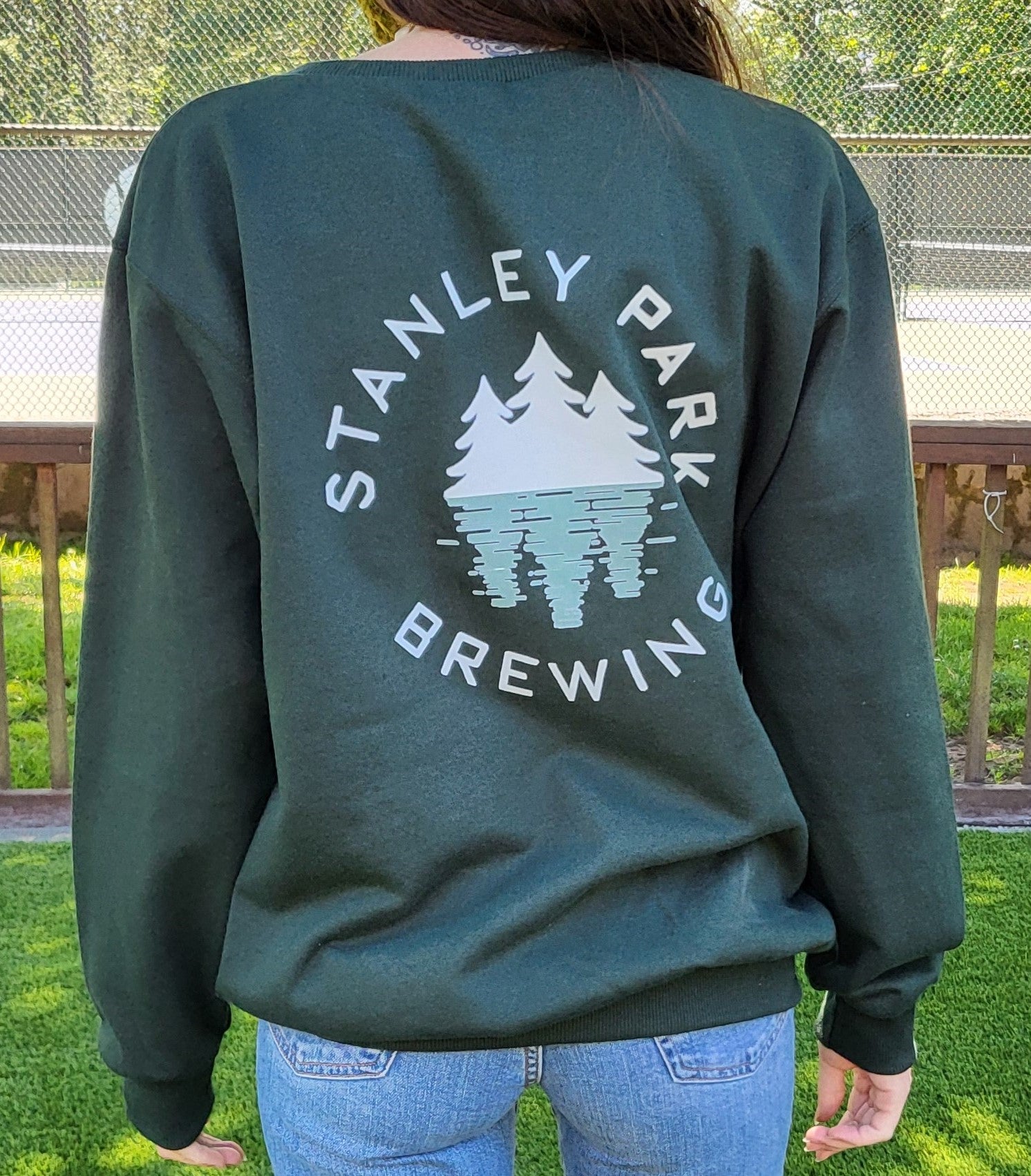 Last Shot x Stanley Park Brewing Green Crew Neck Unisex Sweatshirt