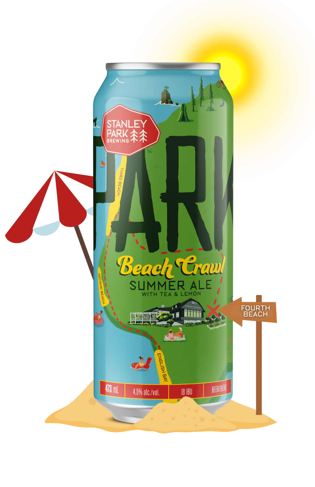 Beach Crawl Summer Ale 4.5% ABV  - PARKBEER 473ml Tall Can